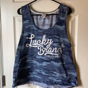 Lucky Brand Navy Camo Tank Top XXL